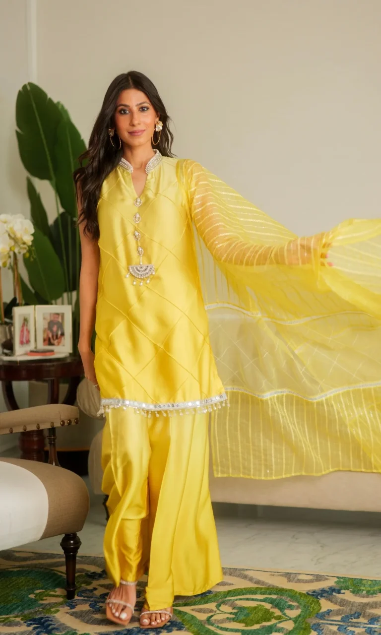 Faiza Lakhani wearing Naureen Jamal
