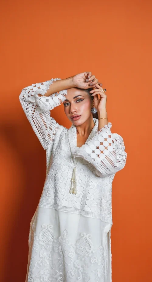 White Lace embroidery by Naureen Jamal