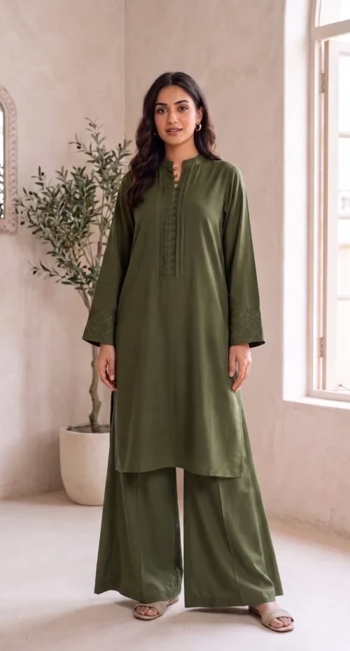 Olive Moss Design Pakistani wear