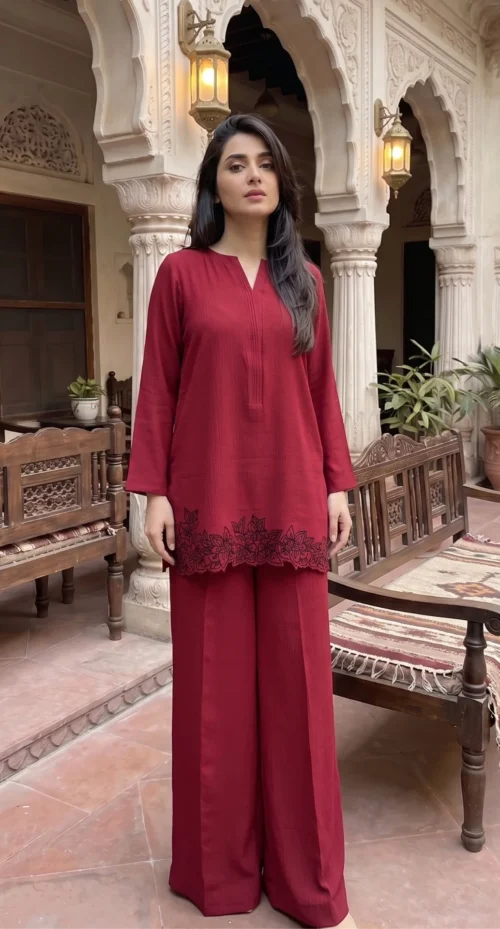 Red Coords Pakistani fashion design