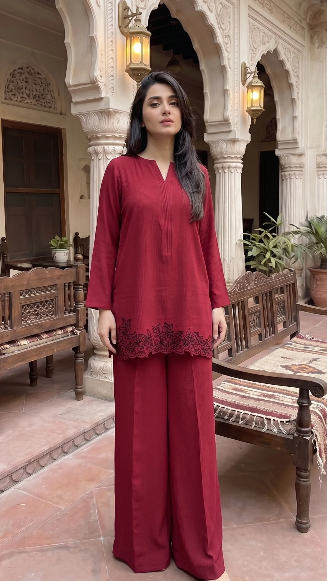 Red Coords Pakistani fashion design