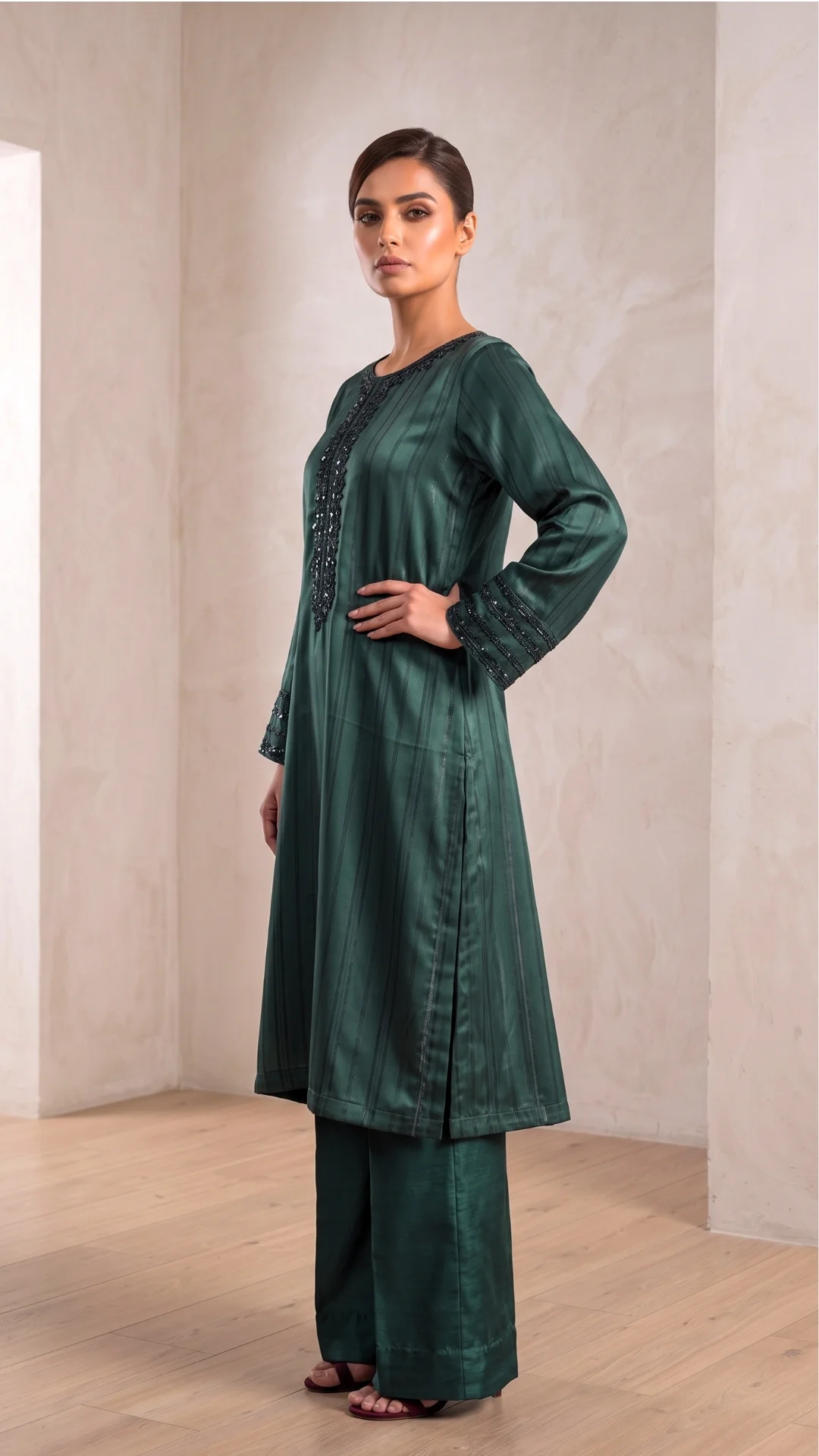 Green Luxe Pret Raw Silk by NJ