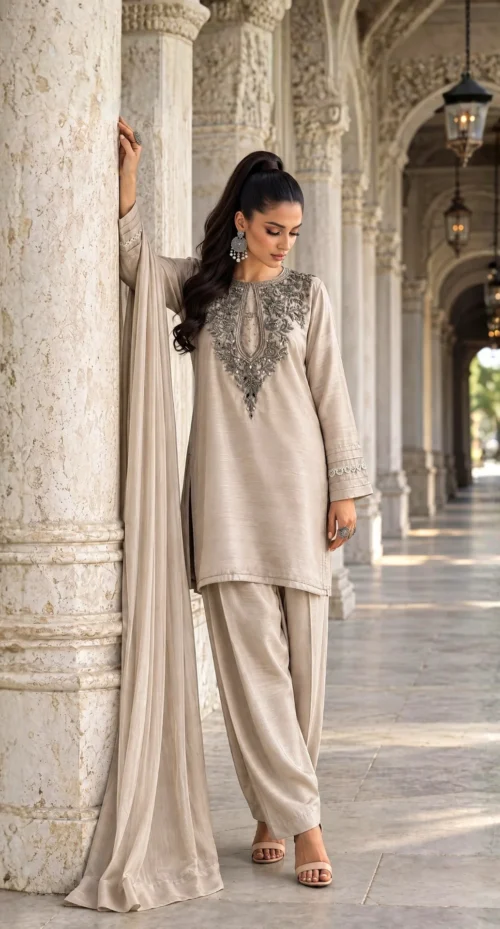 Beige Luxe Pret Eid Collection
